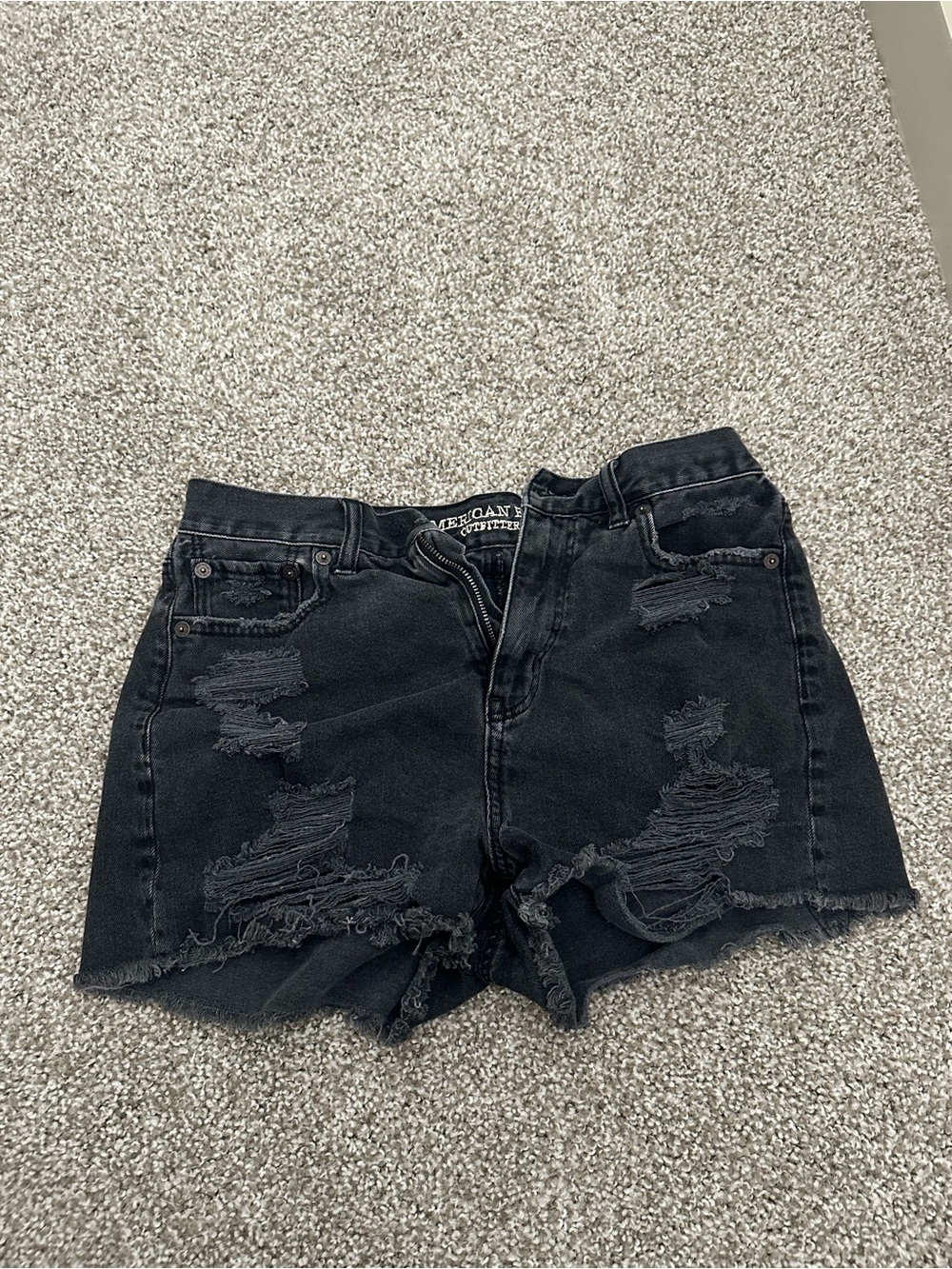 Black AE Distressed Women's Denim Shorts